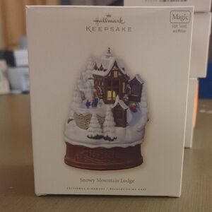 Hallmark Keepsake Snowy Mountain Lodge Ornament - White and Brown